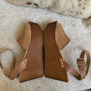 Seychelles brown suede wedge sandals with open toe